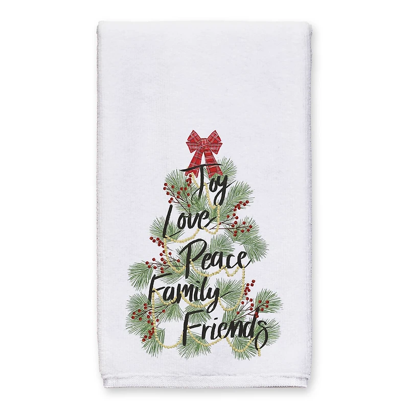 White Christmas Word Tree Tea Towel Set