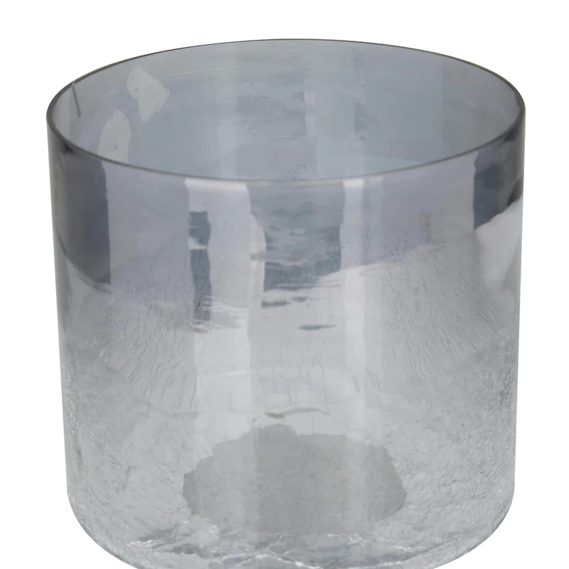 Black Glass Traditional Candle Holder, 10" x 6" x 6"