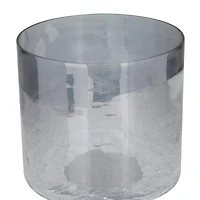 Black Glass Traditional Candle Holder, 10" x 6" x 6"