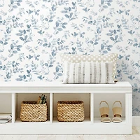 RoomMates Blue Dancing Leaves Peel & Stick Wallpaper