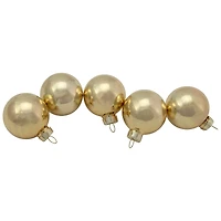 10ct. 1.75" Champagne Gold Shiny and Matte Glass Christmas Ball Ornaments