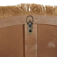 Beige Boho Style Wood Wall Mirror