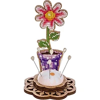 Wonderland Crafts Potted Flower Bead Embroidery on Wood Kit