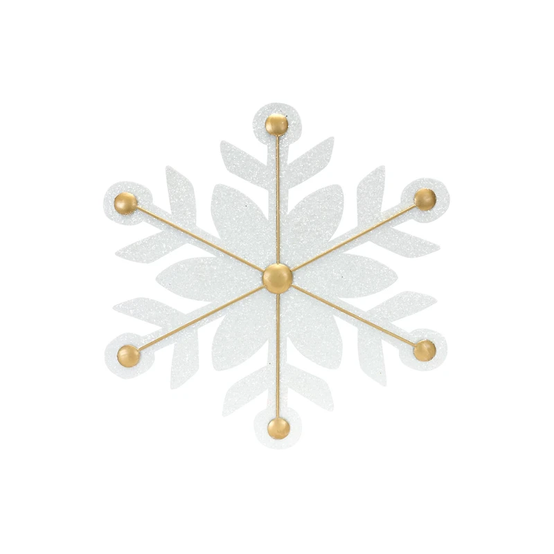 12ct. White & Gold Iron Snowflake Ornaments