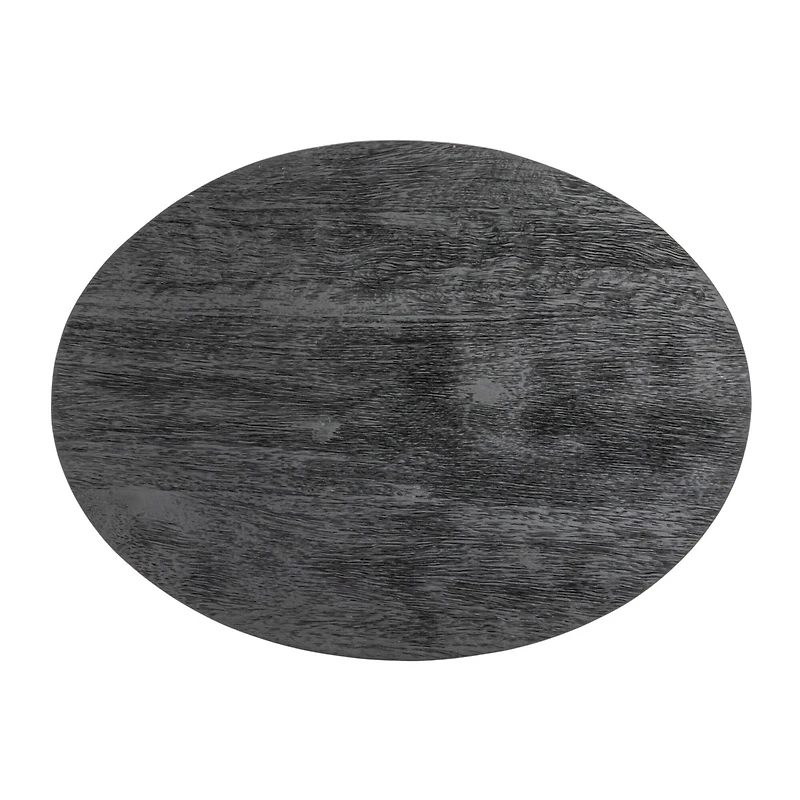 Hello Honey® 16" Black Oval Mango Wood Pedestal