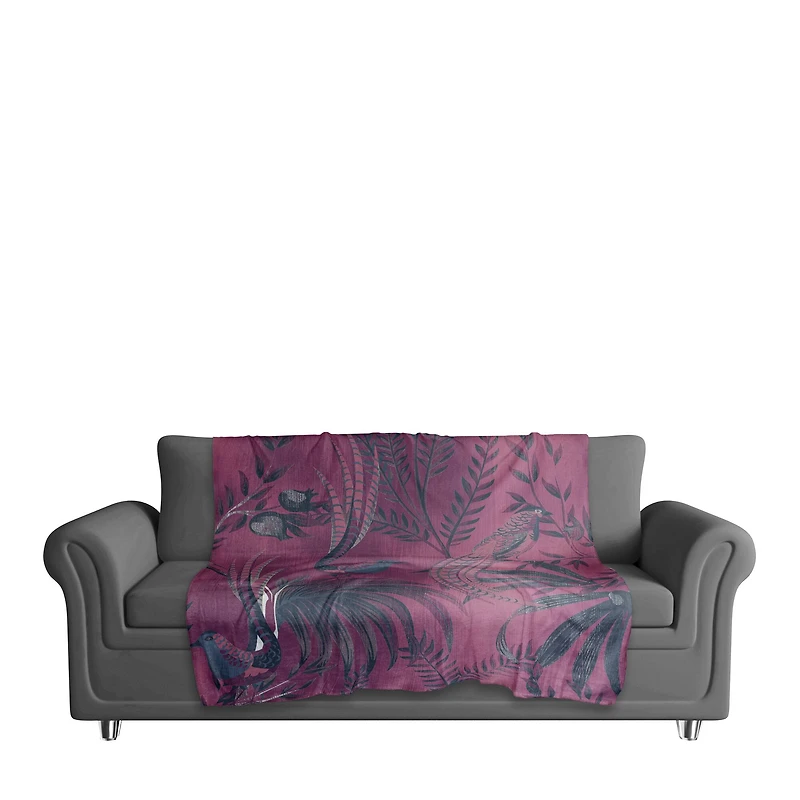 Peacock Pattern 50" x 60" Coral Fleece Blanket