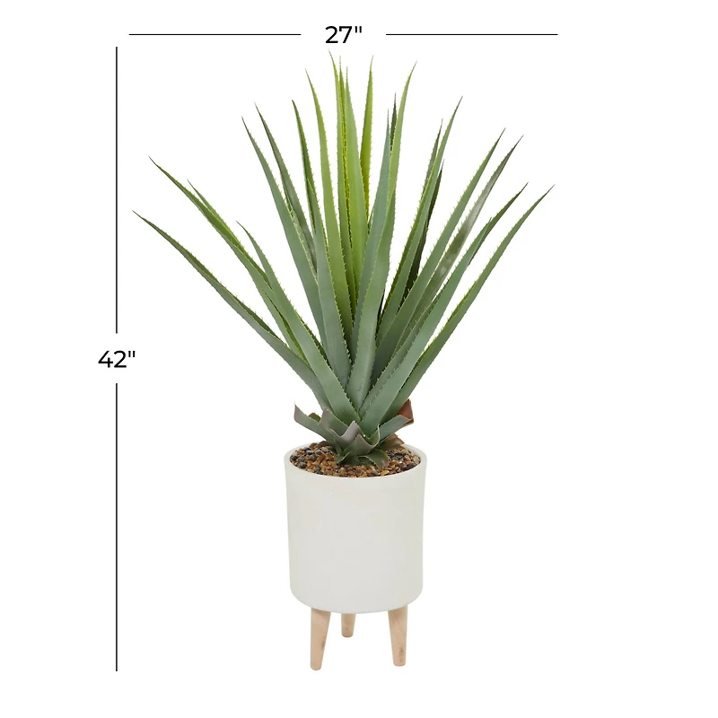 3.5" Potted Modern Style Aloe Vera Artificial Foliage