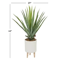 3.5" Potted Modern Style Aloe Vera Artificial Foliage