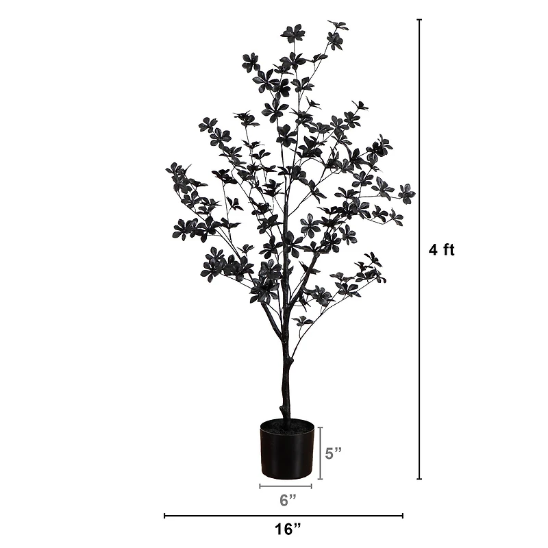 4ft. Artificial Halloween Black Enkianthus Tree