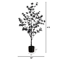 4ft. Artificial Halloween Black Enkianthus Tree