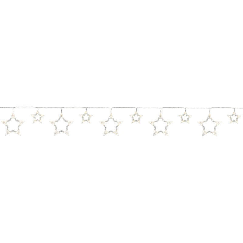 LED Lighted Twinkle Star Christmas Lights - 9.25' White Wire - 10ct