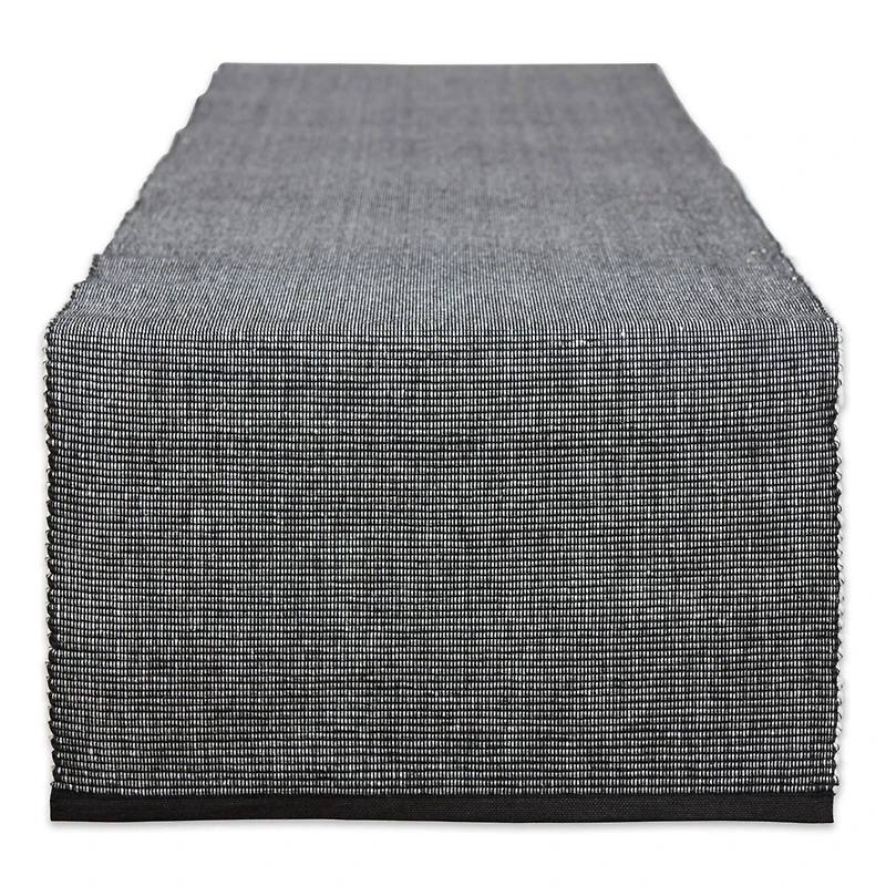DII® 108" Black & White 2-Tone Ribbed Table Runner