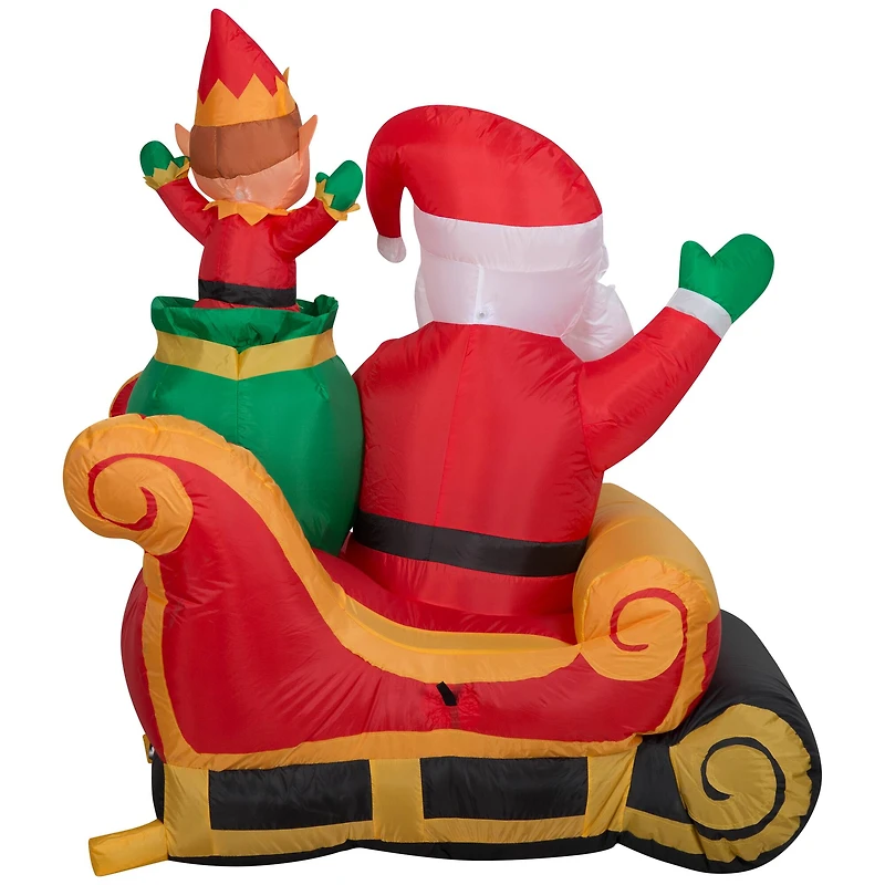 3.5ft. Airblown® Inflatable Santa and Elf in Sleigh