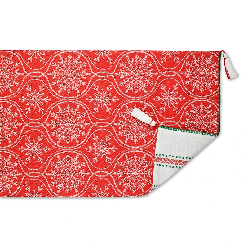 DII® 108'' Joyful Snowflakes Jacquard Reversible Table Runner