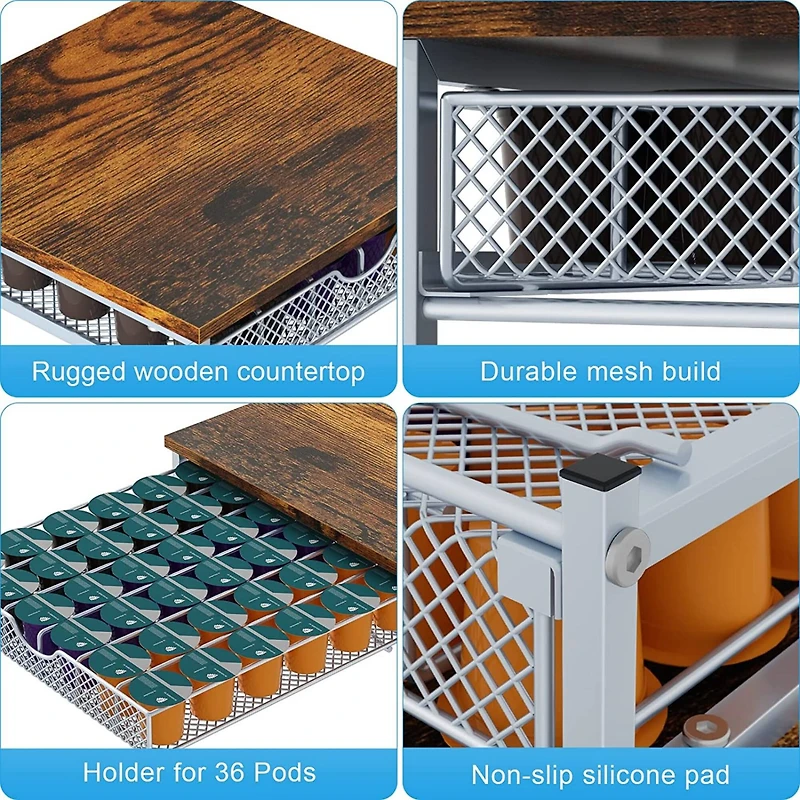 NEX™ Silver Single-Layer Coffee Pod Holder without Cup Holder