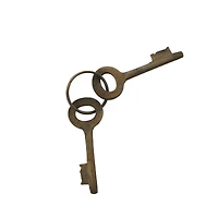 3" Bronze Metal Studded Lock and Key with Distressed Details