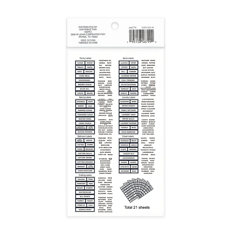 Black Border Rectangle Household Label Stickers by Recollections™