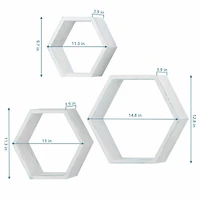 NEX™ Light Blue White Rustic Floating Honeycomb Shelf Set