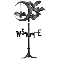 Design Toscano Roof Mount Crescent Moon Vampire Bats Metal Weathervane