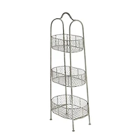 White Iron Farmhouse 3 Tier Tray Stand