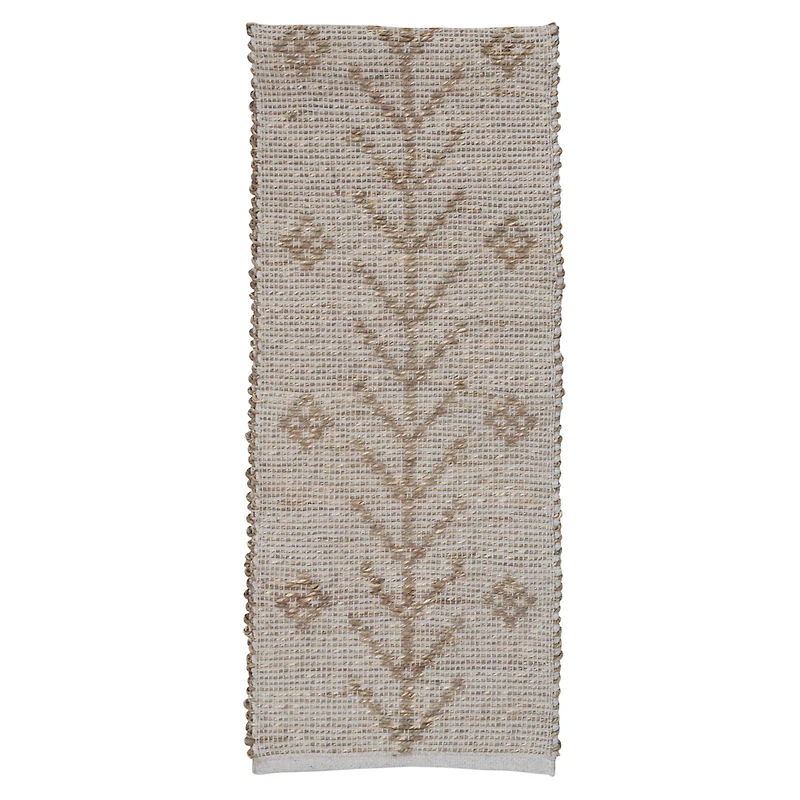 Hello Honey® 72" Natural Two-Sided Seagrass & Cotton Table Runner
