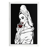 Stupell Industries Vampire Wine Glass Glam Woman Wall Plaque Art