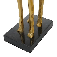 27" Gold Aluminum Giraffe Sculpture Set