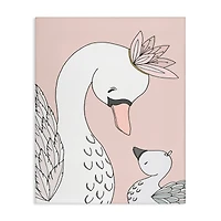Stupell Industries Mother & Baby Swan Flower Crowns Princess Animals Canvas Wall Art