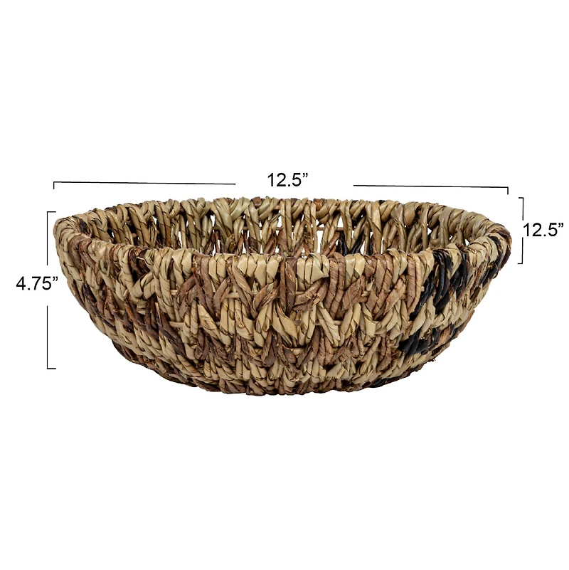 Hello Honey® 12.5" Brown Woven Buri & Banana Fiber Basket Organizer