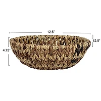 Hello Honey® 12.5" Brown Woven Buri & Banana Fiber Basket Organizer