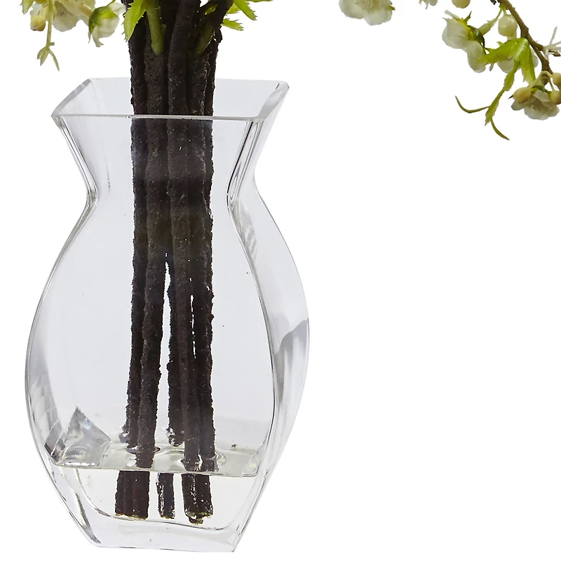2ft. White Cherry Blossom in Glass Vase