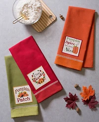 DII® Assorted Country Pumpkin Embroidered Dishtowel Set