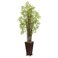 5.5ft. Grass Bamboo Plant in Decorative Planter