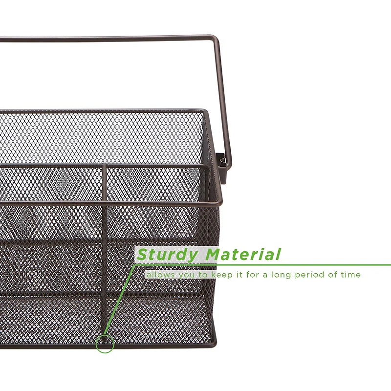 Mind Reader Metal Mesh Storage Basket with Handle