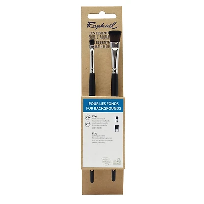 Raphael Essentials Acrylic & Watercolor 2-Piece SoftAqua Flat Brush Set
