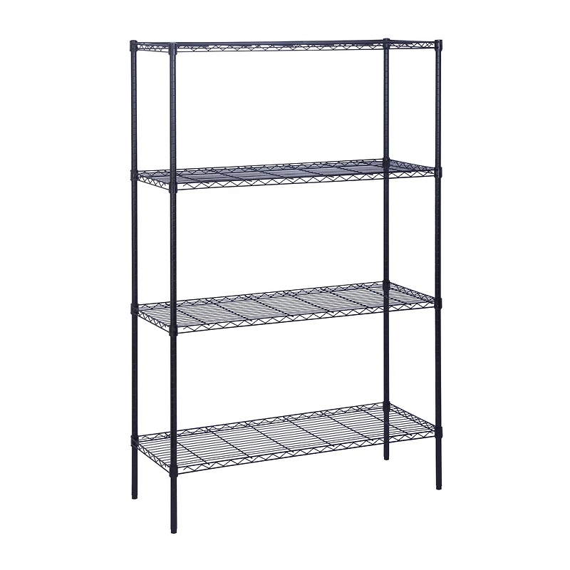 Honey Can Do Black 4-Tier Heavy Duty Adjustable Shelving Unit