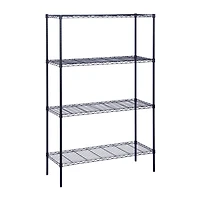 Honey Can Do Black 4-Tier Heavy Duty Adjustable Shelving Unit