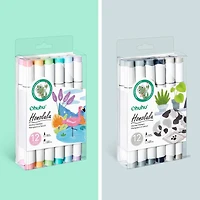 Ohuhu® Honolulu Brush & Chisel Dual Tip Gray Tones Marker Set