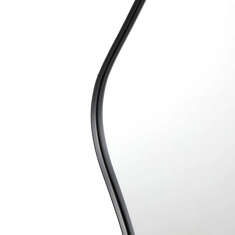 CosmoLiving by Cosmopolitan 31" x 28" Black Metal Abstract Wavy Wall Mirror