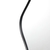 CosmoLiving by Cosmopolitan 31" x 28" Black Metal Abstract Wavy Wall Mirror