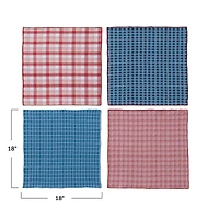 Hello Honey® Red & Blue Charming Patterns Cotton Napkins Set