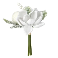 13" White Magnolia, Pine & Berry Bouquet by Ashland®