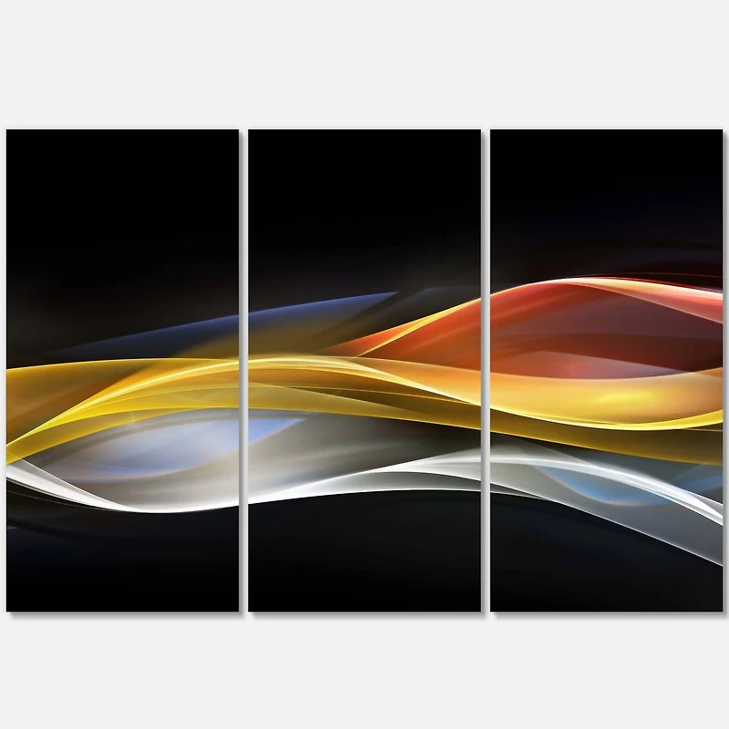 Designart - 3D Gold Silver Wave Design