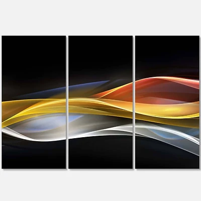 Designart - 3D Gold Silver Wave Design