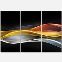 Designart - 3D Gold Silver Wave Design