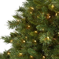 6ft. Pre-Lit Wyoming Mixed Pine Artificial Christmas Tree, Clear LED Lights
