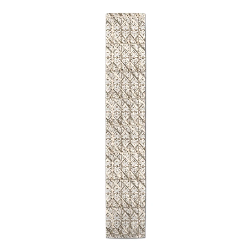 90" Regal Cream Pattern Cotton Twill Runner