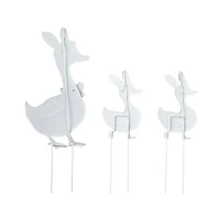 Glitzhome® Set of 3 Easter Metal Duck Family Yard Stake