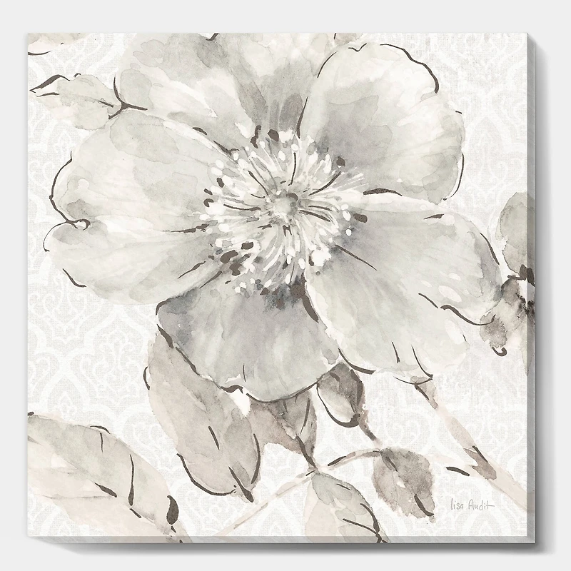 Designart - Indigold Grey Peonies II