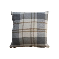 Hello Honey® 20" Brown, Gray & Natural Plaid Brushed Flannel Throw Pillow